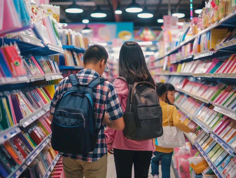 Parents shopping for back-to-school